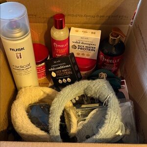 NWT Assorted hair care and Beauty Products. You get the box. Box #1